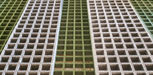 Fiberglass Grates 1 Inch in Gray or Green